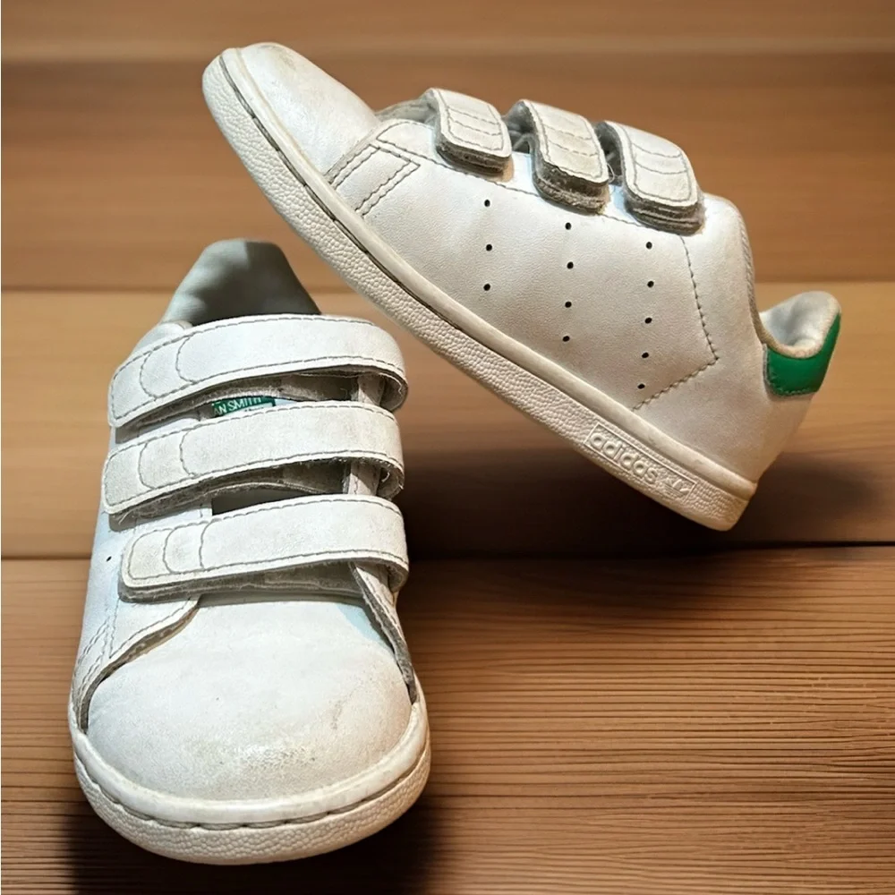 Adidas Stan Smith Shoes Green And White Size 10K Toddler Used Condition